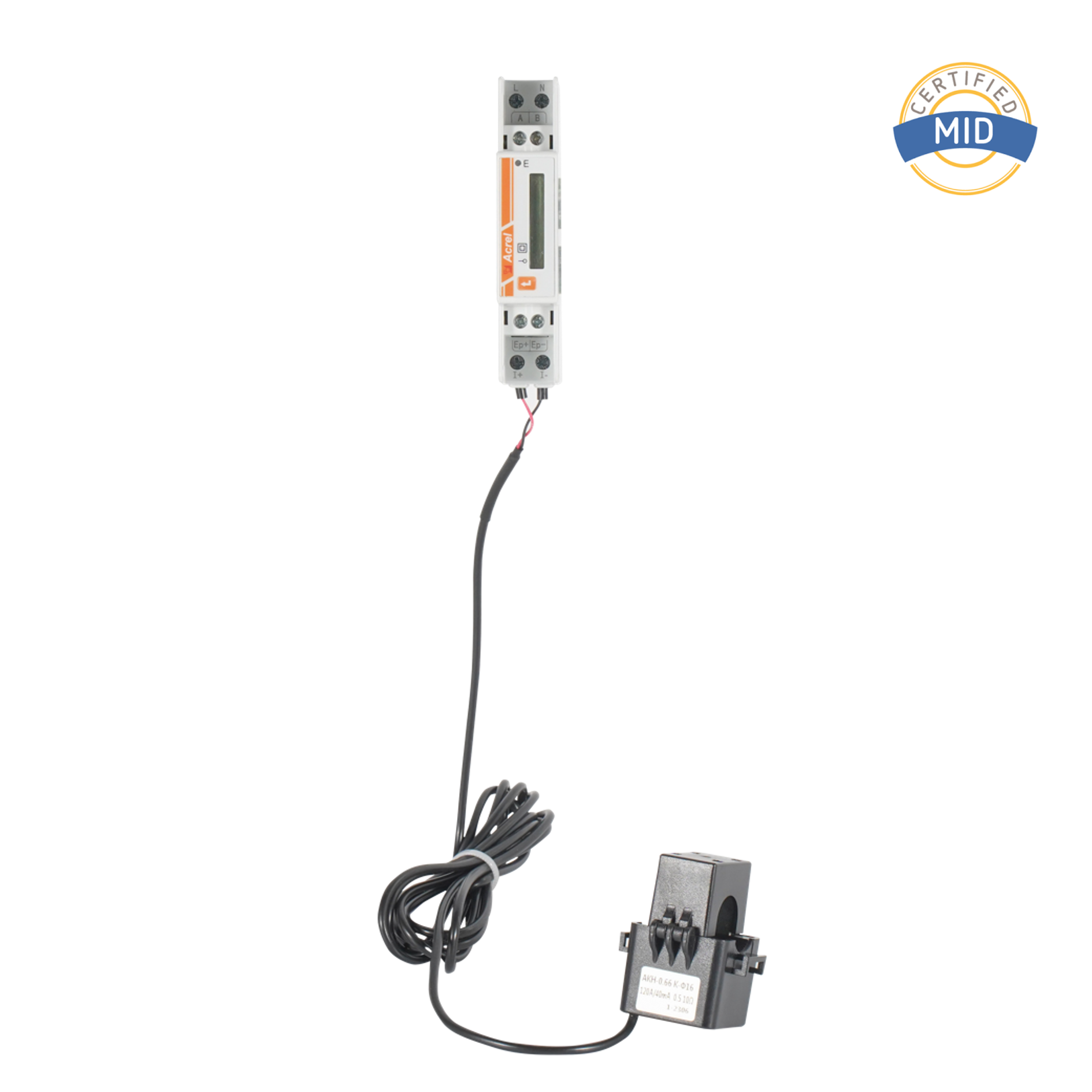 Contor de energie AC monofazat certificat MID cu CT extern