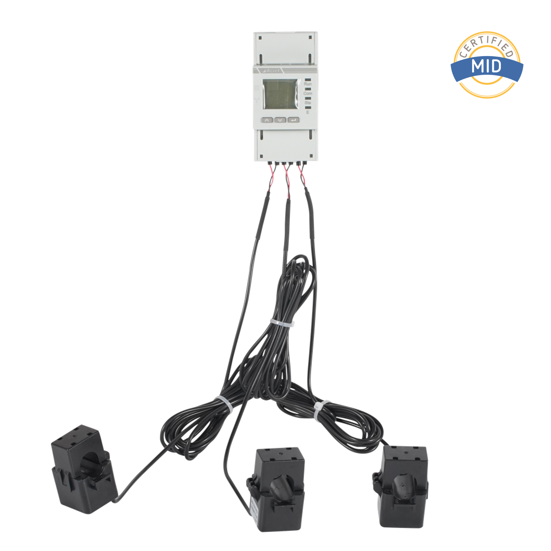 Contor de energie AC trifazat certificat MID, echipat cu CT-uri cu nucleu divizat